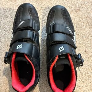 Peloton Black and Red Athletic Shoes